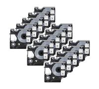 Cintas de Vinilo Ind de 3 a 15 Piezas de 9/12/19 mm compatibles con D-mo A18443, A18444, A18432 y A18435 for L-belWriter 450 Duo Maker(15PK Black on White,9mm)