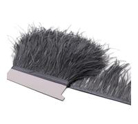 Cintas decorativas con flecos de plumas de avestruz de 2 metros, 11-15 cm, para costura, vestidos, decoración, accesorios, gris oscuro, 10-15 cm