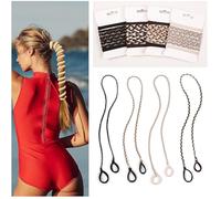 Cintas deportivas para el pelo para mujer, paquete de 4 soportes elásticos extralargos de 64 cm para gimnasio, correr, nadar y peinados trenzados, bandas gruesas antideslizantes para atletas y mujeres