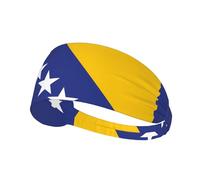 Cintas elásticas Deportivas con la Bandera de Bosnia y Herzegovina - Cinta Absorbente para el Sudor, Ideal para Correr, Yoga, Gimnasio, para Hombres y Mujeres.