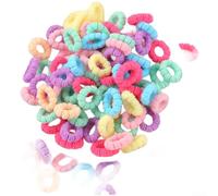 Cintas elásticas para cola de caballo para niños, sin daños, bandas elásticas antideslizantes para el cabello, accesorios para coletas de caballo, paquete de 100 unidades, amarillo ámbar (D)