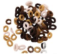 Cintas elásticas para cola de caballo para niños, sin daños, bandas elásticas antideslizantes para el cabello, accesorios para coletas de caballo, paquete de 100 unidades, amarillo ámbar (F)