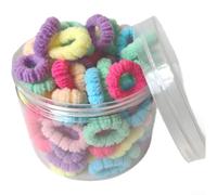 Cintas elásticas para cola de caballo para niños, sin daños, bandas elásticas antideslizantes para el cabello, accesorios para coletas de caballo, paquete de 100 unidades, amarillo ámbar (L)