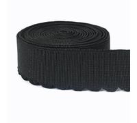 Cintas elásticas planas anchas, Banda elástica de nailon negra y blanca 10 a 50 mm ancho 5, 20 metros largo(Eb218-black,5METERS-10MM)