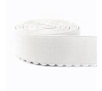 Cintas elásticas planas anchas, Banda elástica de nailon negra y blanca 10 a 50 mm ancho 5, 20 metros largo(Eb218-white,5METERS-30MM)