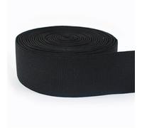 Cintas elásticas planas anchas, Banda elástica de nailon negra y blanca 10 a 50 mm ancho 5, 20 metros largo(Eb226-black,20METERS-15MM)