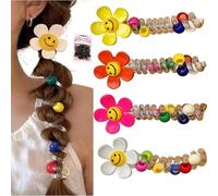 Cintas elásticas suaves en espiral para el cabello, sin daños, alambre trenzado para el pelo, cable de teléfono, bandas para el pelo, accesorios para mujeres y niñas con coletas (4 piezas) (E)