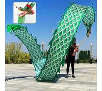 Cintas giratorias Dragon Poi for ejercicios al aire libre, cintas for lanzar dragones for entrenamiento de gimnasia, serpentinas de dragón for malabarismo con cabeza de dragón realista.(Green,10 m (33