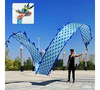 Cintas giratorias Dragon Poi for ejercicios al aire libre, cintas for lanzar dragones for entrenamiento de gimnasia, serpentinas de dragón for malabarismo con cabeza de dragón realista.(Blue,10 m (33