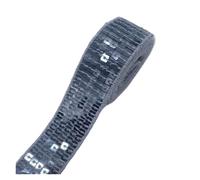 Cintas metalizadas brillantes, Ajuste del cordón de la lentejuela 2 yardas 25m m tela costura cinta las lentejuelas for los artes(Color 15)