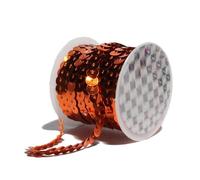 Cintas metalizadas brillantes, Cinta De Lentejuelas Plana Redonda Suelta Precosida, 5 Metros, Multicolor, 6 Mm(Orange)