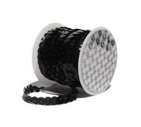 Cintas metalizadas brillantes, Cinta De Lentejuelas Plana Redonda Suelta Precosida, 5 Metros, Multicolor, 6 Mm(Black)