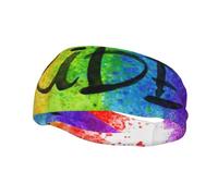 Cintas para el cabello con diseño de arcoíris y corazón, estilo acuarela colorida, para hombres y mujeres. Diadema para correr. Cinta para el gimnasio que absorbe el sudor.