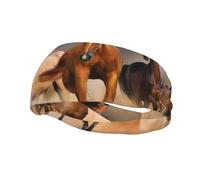 Cintas para el cabello estampadas con caballos marrones al galope en el desierto para hombres y mujeres. Diadema para correr. Cinta para el gimnasio que absorbe el sudor.