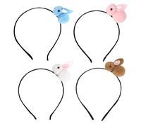Cintas para el pelo de conejito,Aro para el pelo de conejito, 4X lindos gorros con cabeza de conejito, Disfraz de fieltro Conejos Boppers Accesorios para el cabello para mujeres, niñas y niños