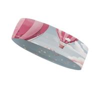 Cintas para el sudor con diseño de globo aerostático rosa, diadema deportiva para hombres y mujeres, cintas para el sudor que absorben el sudor, ideales para entrenar, hacer ejercicio, tenis, balonces