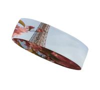 Cintas para el sudor con diseño de la Torre Eiffel de París y flores, diadema deportiva para hombres y mujeres, cintas para el sudor que absorben el sudor, ideales para entrenar, hacer ejercicio, teni