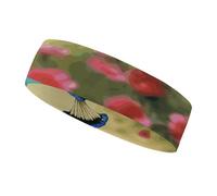 Cintas para el sudor con estampado de flores de pavo real, diadema deportiva para hombres y mujeres, cintas para el sudor que absorben el sudor, ideales para entrenar, hacer ejercicio, tenis, balonces