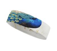 Cintas para el sudor con estampado de pavo real en acuarela, diadema deportiva para hombres y mujeres, cintas para el sudor que absorben el sudor, ideales para hacer ejercicio, tenis, baloncesto y cor
