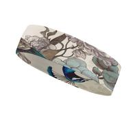 Cintas para el Sudor con Estampado Floral de Pavo Real, Diadema Deportiva para Hombres y Mujeres, Cintas para el Sudor Que absorben el Sudor, Ideales para Hacer Ejercicio, Tenis, Baloncesto y Correr.