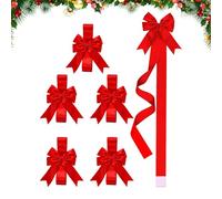 Cintas Para Gabinete Navideñas,6 Piezas Rojo Verde Decoración Del Hogar | Lazos De Cinta Para Gabinetes Decoración De Navidad - Para Fiestas De Navidad Corona Puerta Ventana Pared Jardín Porche