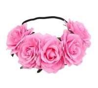 Cintas para la cabeza de 50 cm, con banda elástica, para niñas, novias, rosas, flores, corona, diadema, para festivales, boho, bodas, fiestas, diademas