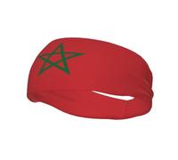 Cintas para la Cabeza Deportivas con la Bandera de Marruecos para Hombres y Mujeres, Transpirables, Ideales para Correr, Yoga, Ciclismo, fútbol y Tenis.