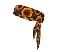Cintas para la Cabeza Deportivas Unisex con Estampado de Campo de Girasoles al Atardecer y mar de Flores para Correr, Tenis, Gimnasio y Actividades al Aire Libre.