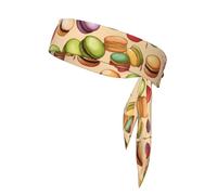 Cintas para la Cabeza Deportivas Unisex con Estampado de Galleta de Macaron para Correr, Tenis, Gimnasio y Actividades al Aire Libre.