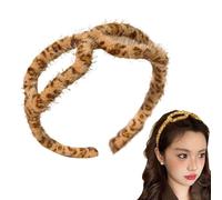 Cintas para las cestas de estampado de leopardo para mujeres, peluches para el cabello - Brava para el cuidado de la piel de gafas - Testenos de estampado leopardo de para baño, maquillaje y