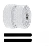 Cintas para manillar de bicicleta de carretera con extremos de barra, hechas de poliuretano y EVA para un mejor agarre, absorción de impactos y transpirabilidad para comodidad de ciclismo (blanco)