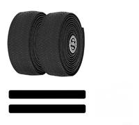 Cintas para manillar de bicicleta de carretera con extremos de barra, hechas de poliuretano y EVA para un mejor agarre, absorción de impactos y transpirabilidad para comodidad de ciclismo (negro)