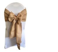 Cintas para sillas de boda 1 cinta de yute rústica for silla 15 x 275 cm, ideal for bodas, aniversarios y banquetes