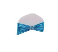 Cintas para Sillas de Boda 10/50/100 piezas de cintas for decoración sillas boda, lazos metálicos brillantes con hebilla redonda for banquetes y fiestas(Lake blue,10 pcs)