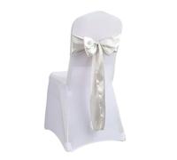 Cintas para sillas de boda 10/50 unidades de lazos satén for sillas boda, cinta for fiestas, eventos, hoteles, banquetes, decoración del hogar(Silver Gray,50pcs)
