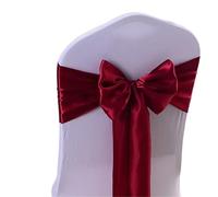 Cintas para sillas de boda 10/50 unidades de lazos satén for sillas boda, cinta for fiestas, eventos, hoteles, banquetes, decoración del hogar(Dark red,50pcs)