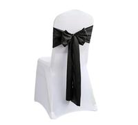 Cintas para sillas de boda 10/50 unidades de lazos satén for sillas boda, cinta for fiestas, eventos, hoteles, banquetes, decoración del hogar(Black,10 pcs)