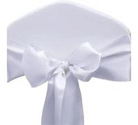 Cintas para sillas de boda 10/50 unidades de lazos satén for sillas boda, cinta for fiestas, eventos, hoteles, banquetes, decoración del hogar(White,10 pcs)
