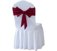 Cintas para sillas de boda Banda elástica de licra for silla con lazo for decoración bodas, ideal for fiestas cumpleaños y festividades(Deep red)