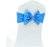 Cintas para sillas, Fajas for sillas, banda elástica for sillas de fiesta, lazo, bandas de LICRA, lazos for bebé, cumpleaños, ceremonia de boda, eventos, decoración de cubierta de sillas(Blue)