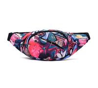 Cintura Bum Bag,Cintura Holográfica,4 Bolsas Ajustables para Correr,Caminar,Pasear Perros y Viajar al Aire Libre (B)