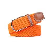 Cintura de tela elástica con cinturones de lona trenzados, Naranja 120