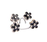 Cintura desmontable para pantalones， Pantalon Cintura Clips Ajustadores Flor Hebilla Blanco Negro 10 pares(Black B)