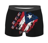 Cintura Elástica Boxer Shorts Bandera Vintage De Puerto Rico,Transpirable Bóxers para Hombre Premium Calzoncillos Bóxer