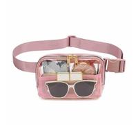 Cintura transparente para mujer y hombre, bolsa de cinturón aprobada para estadios, correa de hombro ajustable, adecuada para conciertos, viajes y eventos deportivos, 9, Riñonera transparente de moda
