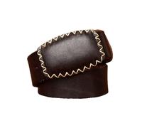 Cinturón a presión for hombre y mujer, hecho a mano, de 5,5 mm de grosor, con costuras de cuero y hebilla for uso laboral, comercial e informal.(Brown,115cm/45")