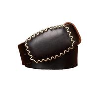 Cinturón a presión for hombre y mujer, hecho a mano, de 5,5 mm de grosor, con costuras de cuero y hebilla for uso laboral, comercial e informal.(Black,110cm/43")