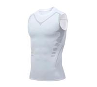 Cinturón Abdominal para Hombre Faja Moldeadora de Verano for Hombre, Chaleco Moldeador iónico sin Mangas, Camiseta compresión Ajustada, Corporal, Transpirable Seda Hielo(White,3XL)