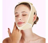 Cinturón adelgazante facial máscara de elevación reutilizable en V línea en V máscara de elevación facial vendaje de doble mentón reductor de banda de doble mentón removedor beige
