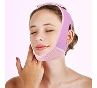 Cinturón adelgazante facial máscara de elevación reutilizable en V línea en V máscara de elevación facial vendaje de doble mentón reductor facial cinta de doble mentón removedor de barbilla rosa lila
